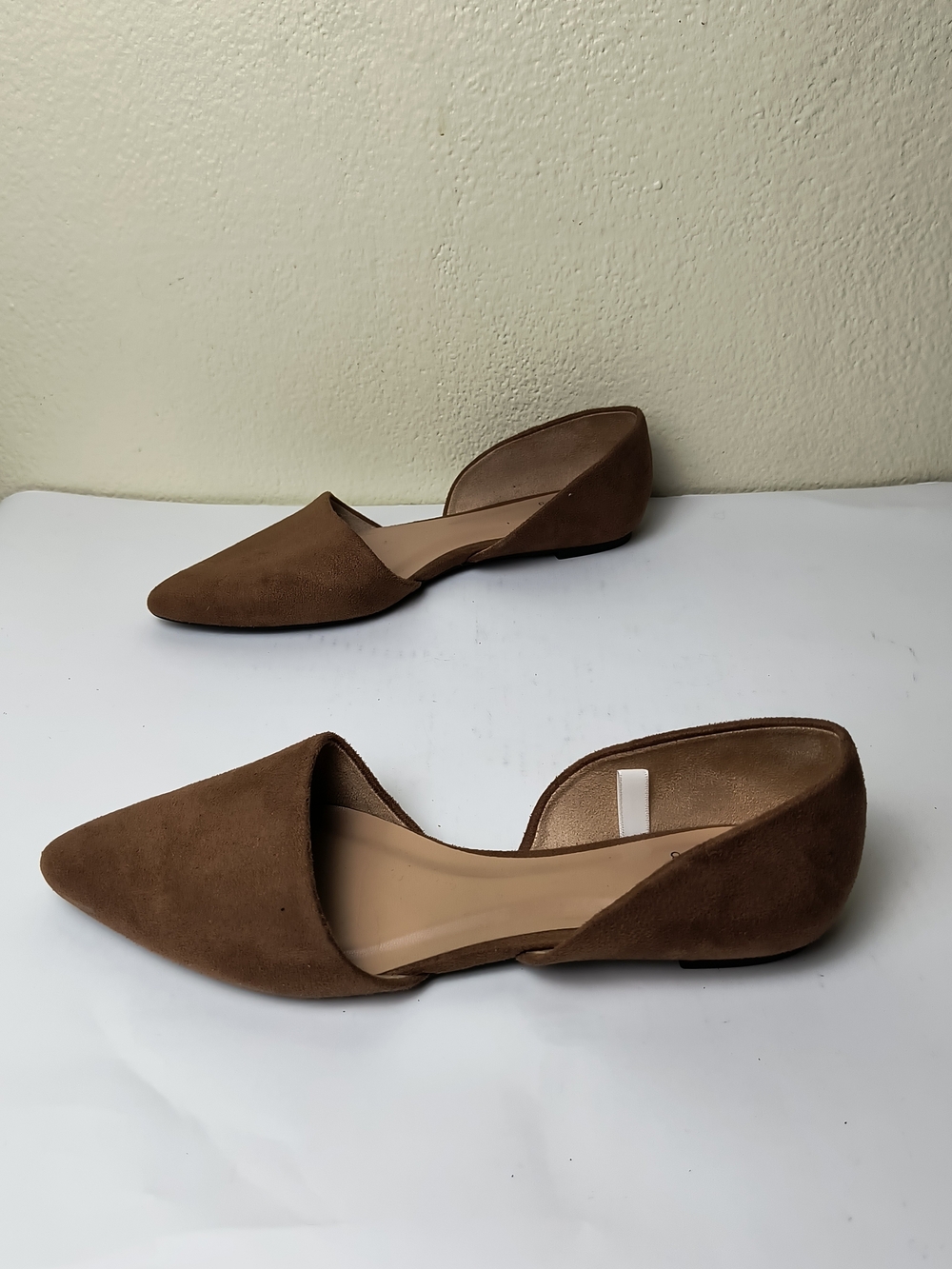 a new day Julie 8M Cognac Suede Ballet Flats Pointed Toe